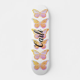 Skateboard Mariposas Purple Gold Personalizadas