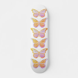 Skateboard Mariposas Purple Gold Sparkle