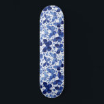 Skateboard Mariposas Watercolor Indigo Azul<br><div class="desc">Pintura de mariposa color azul y blanco índigo.</div>