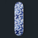 Skateboard Mariposas Watercolor Indigo Azul<br><div class="desc">Pintura de mariposa color azul y blanco índigo.</div>