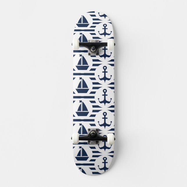 Skateboard Marítimo en modelo azul (Anverso)
