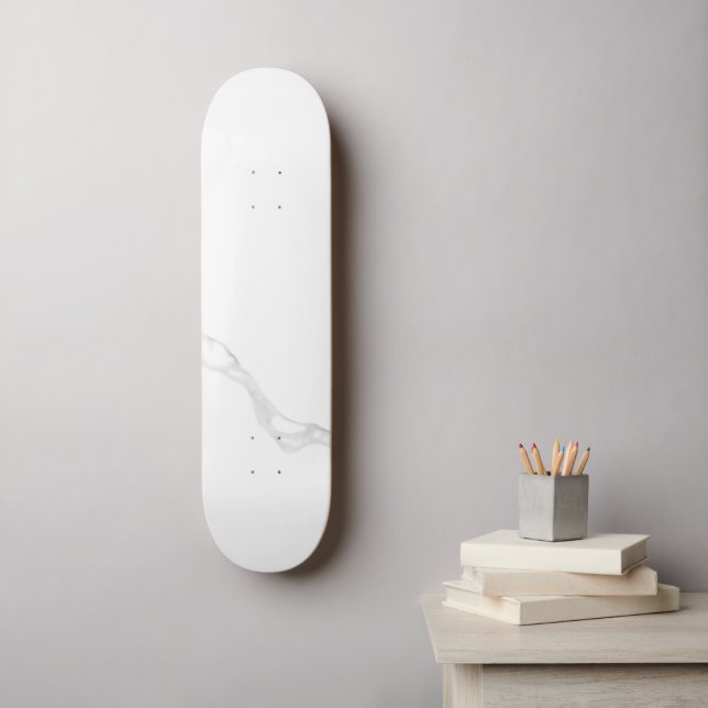 Skateboard Mármol Blanco  (Arte de la pared)
