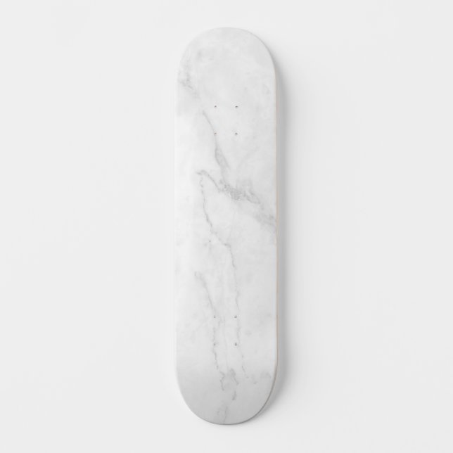 Skateboard Mármol Blanco Moderno (Anverso)