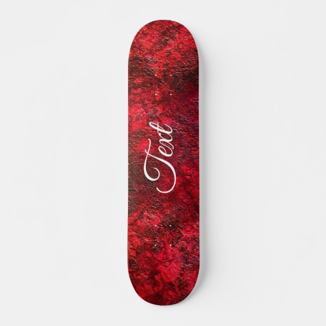 Skateboard Mármol de piedra abstracto texturado rojo , escarl (Anverso )