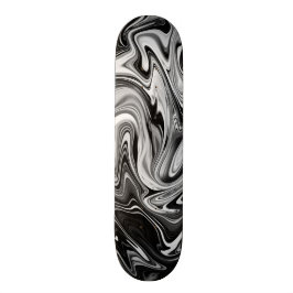 Skateboard Mármol elegante 7 - Blanco y negro líquido