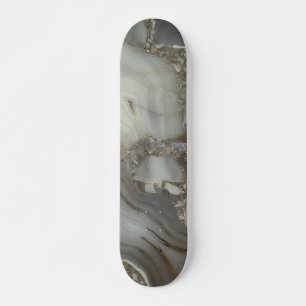 Skateboard Mármol gris con veta dorada