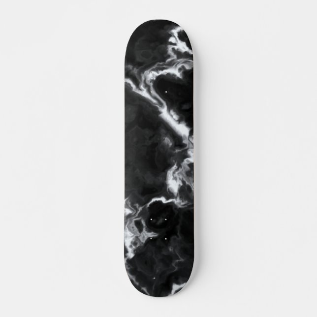 Skateboard Mármol negro clásico personalizable gris blanco di (Anverso )