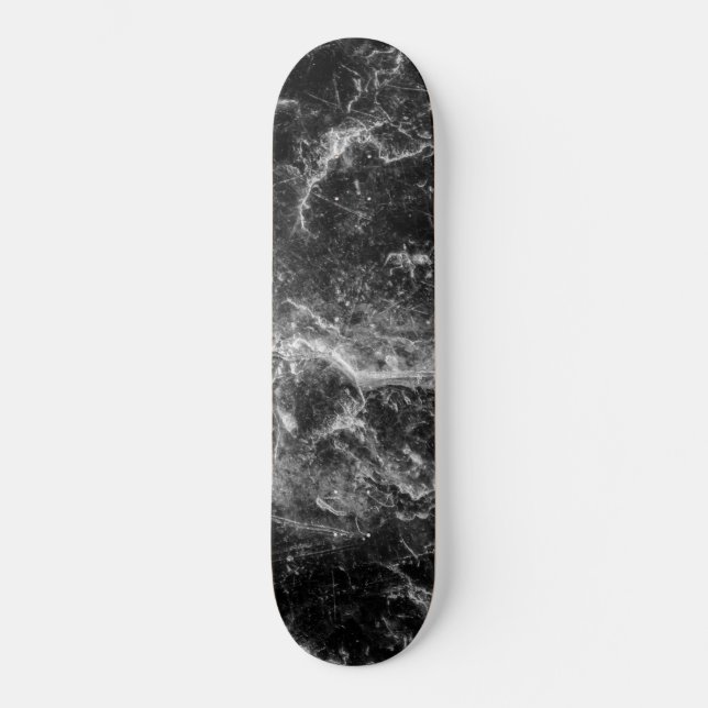 Skateboard Mármol negro enigmático #2 #textura #decoración #a (Anverso)