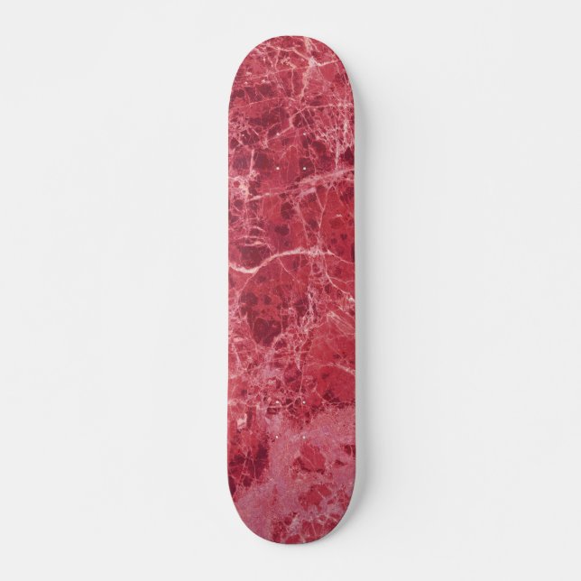 Skateboard Mármol rojo de coral colorido (Anverso )
