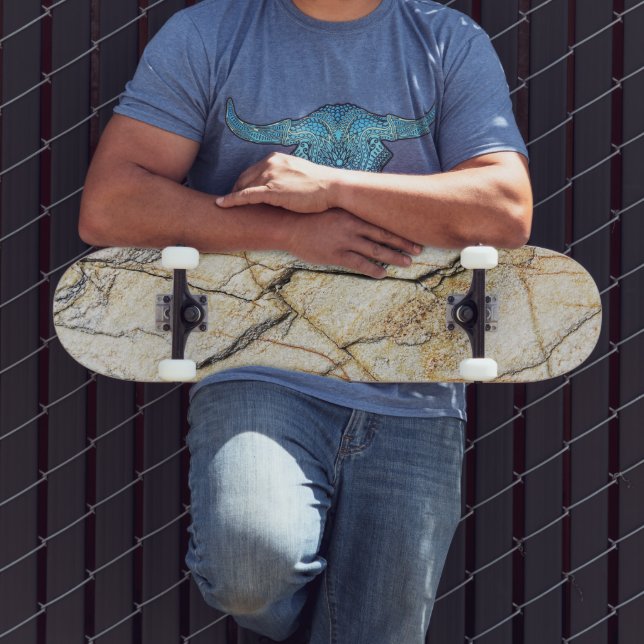 Skateboard Mármol texturizado marrón y negro (Exterior 3)