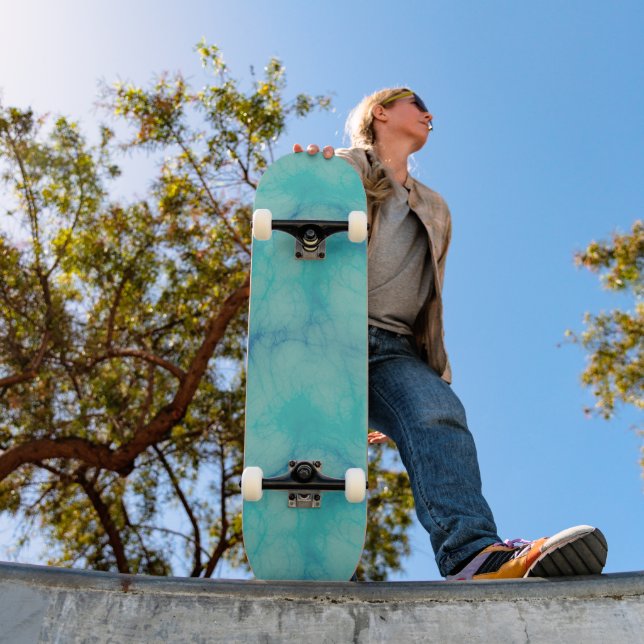Skateboard Mármol turquesa (Exterior 1)