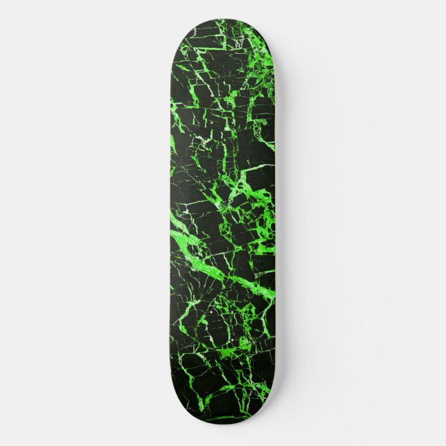 Skateboard Mármol verde y negro, (Anverso)