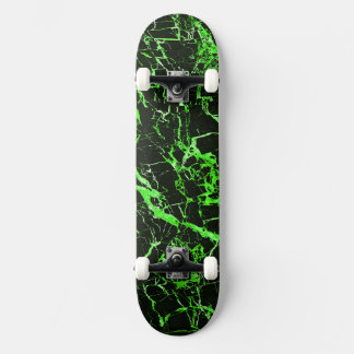 Skateboard Mármol verde y negro (completo con camiones y rued