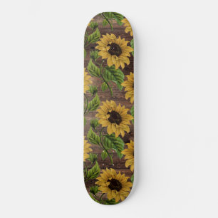 Skateboard Marrón amarillo estilo País de girasol Madera ma
