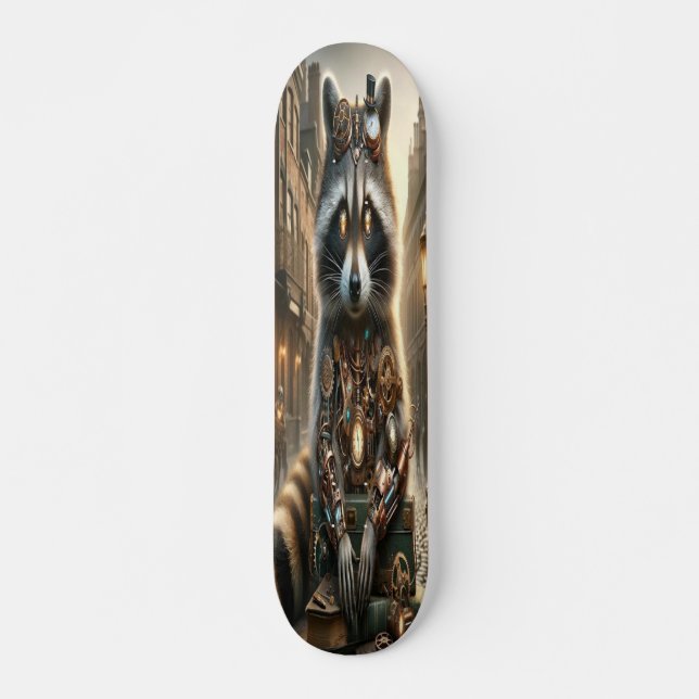 Skateboard "Marvel Mecánico: El mapache de Steampunk (Anverso )