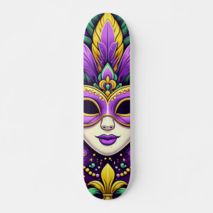 Skateboard Máscara/cuentas de Mardi Gras/fleur de lis
