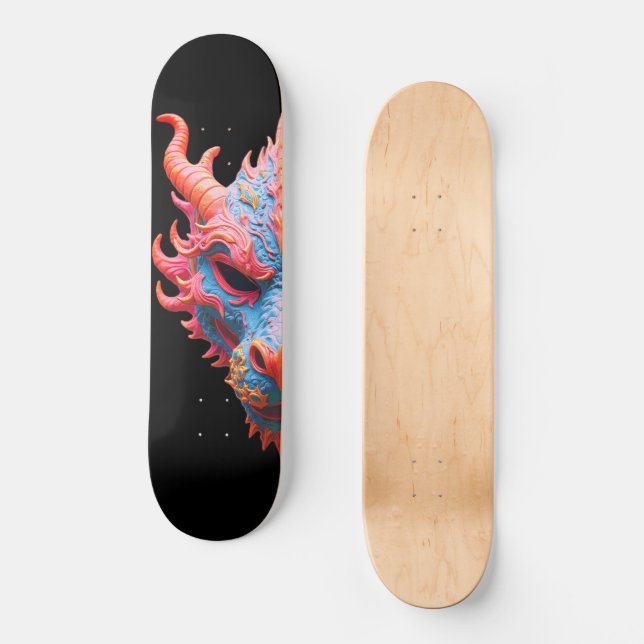 Skateboard Máscara de Dragón Aurora (Anverso )