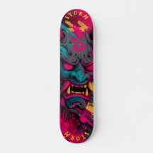 Máscara Oni de Graffiti Urbano – Deck de Skate Per