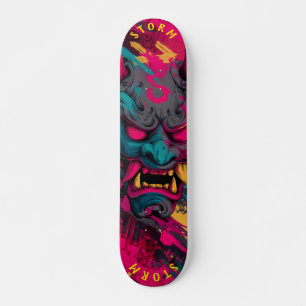 Skateboard Máscara Oni de Graffiti Urbano – Deck de Skate Per