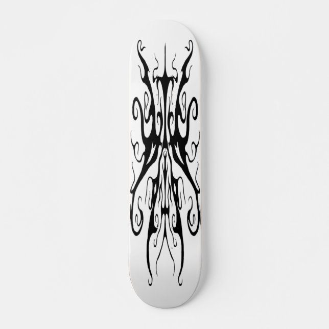 Skateboard Máscara Tribal Abstracta en Blanco y Negro Elegant (Anverso )