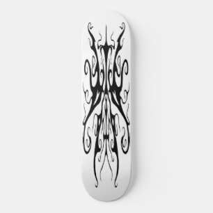 Skateboard Máscara Tribal Abstracta en Negro y Blanco Elegant