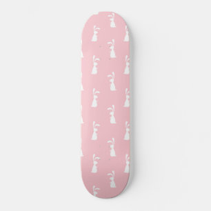 Skateboard Mascota de fondo rosado del patrón de conejito col