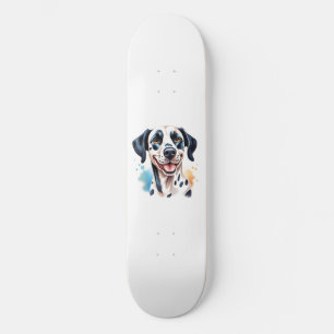 Skateboard Mascota de perro de Dalmacia feliz