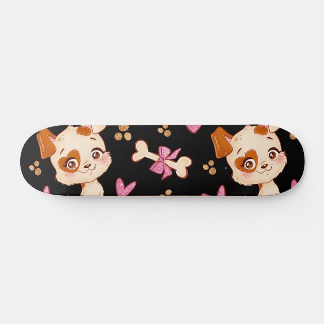 Skateboard Mascotas de patrones adormecidos tontos graciosos  (Horz)
