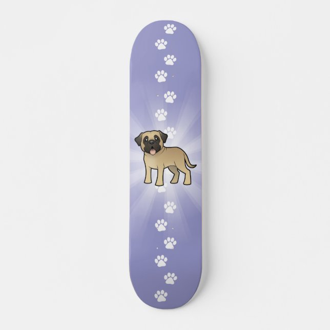 Skateboard Mastín/Bullmastiff del dibujo animado (Anverso )