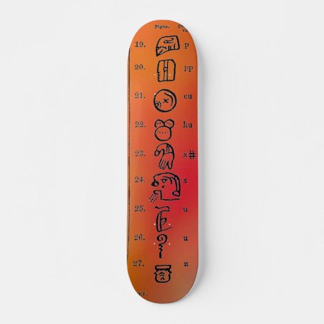 Skateboard Mayan Alphabet (Anverso )
