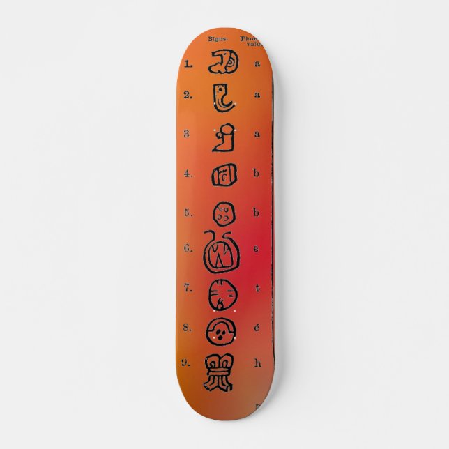 Skateboard Mayan Alphabet (Anverso )