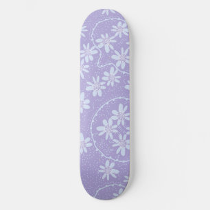 Skateboard Maz Floral Bubbles Polka Dot Luz Púrpura Azul