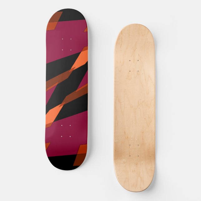 Skateboard Mazipoodles Abstraction Perspective Black Magenta (Anverso)