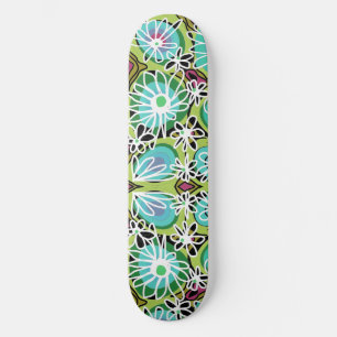 Skateboard Mazipoodles Love Flowers - Blanco morado verde Ver