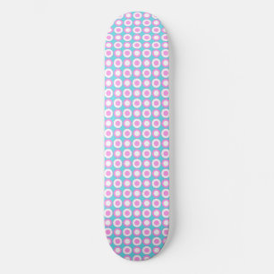 Skateboard Mazipoodles Polka Dot Donuts - Blanco rosa azul