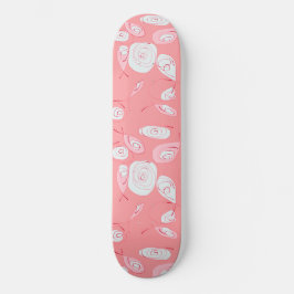 Skateboard Mazipoodles Rosas de pescado Rubor Blanco rosado
