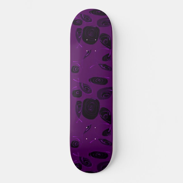 Skateboard Mazipoodles Rosas de pescado Violet Black (Anverso)