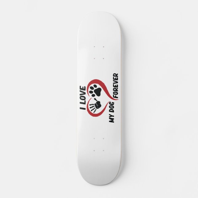 Skateboard Me encanta mi perro tirando almohada (Anverso)