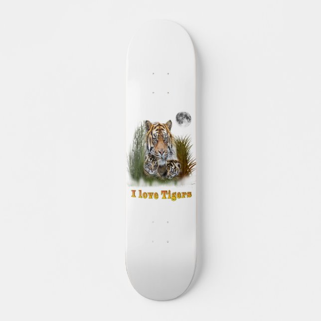 Skateboard Me encantan los Tigres (Anverso )