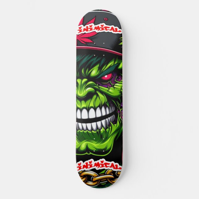 Skateboard Medio Verde Inimical (Anverso)