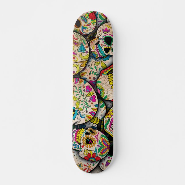 Skateboard Mejor patrón de cráneo de azúcar en venta (Anverso )