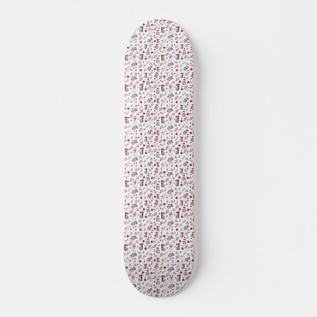 Skateboard Mejor patrón de Navidades de mamá de pingüino (Anverso )