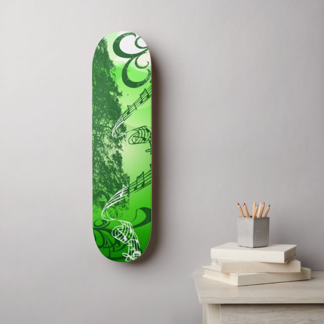 Skateboard Melodía verde (Arte de la pared)