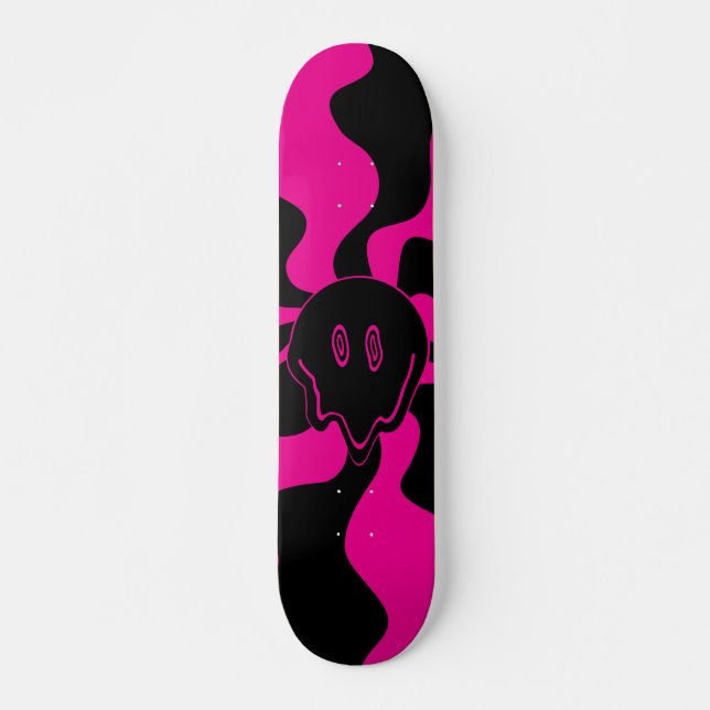 Skateboard Melt sonriente - Magenta y negro (Anverso )