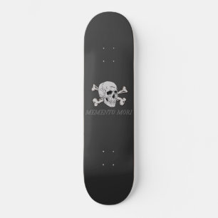 Skateboard Memento Mori Cráneo Gris y Huesos Cruzados