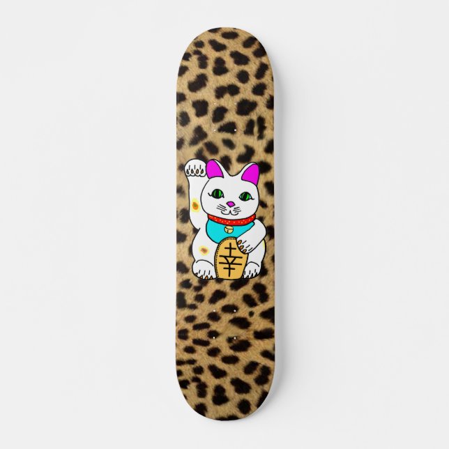 SKATEBOARD MEOWIES LUCKY CAT MANEKI NEKO LEOPARD (Anverso )