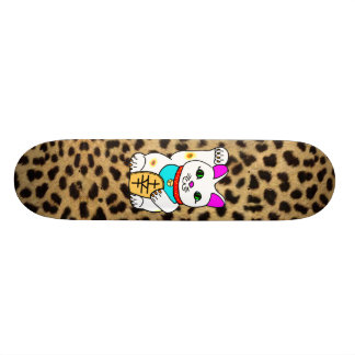 SKATEBOARD MEOWIES LUCKY CAT MANEKI NEKO LEOPARD