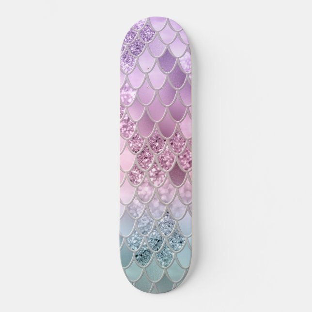 Skateboard Mermaid Glitter Scales #2a (Faux Glitter) #shiny  (Anverso)