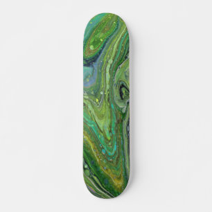 Skateboard Mesa de skate abstracto verde salvaje Obsesión 3