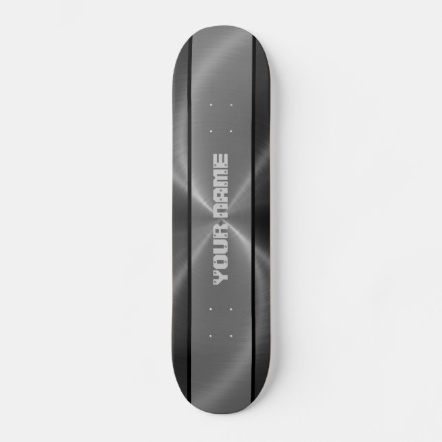 Skateboard Metal brillante gris 2 del acero inoxidable (Anverso)